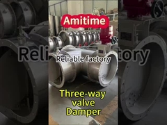 دریچه کنترل سه طرفه الکتریکی فلنج فولاد ضد زنگ دریچه پروانه تهویه شده