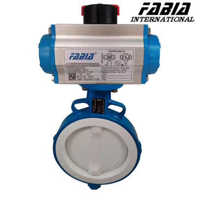 Pn 16 پنوماتیک لاستیک پوشش پروانه دریچه PTFE پوشش پروانه دریچه مقاومت در برابر خوردگی برای پردازش شیمیایی