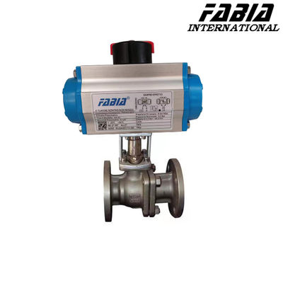 DN40 فلنج صنعتی پنوماتیک CF8 شیر توپ فشار بالا دو قطعه