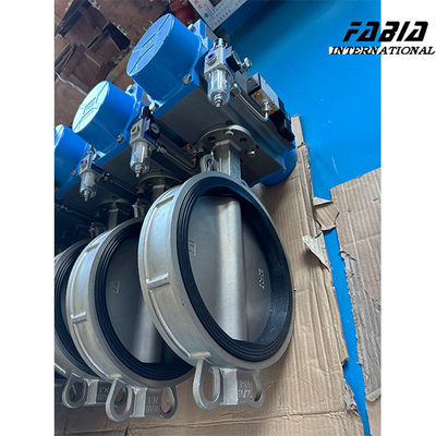 100mm پنوماتیک فعال شیر پروانه یکپارچه سازی ضد خوردگی