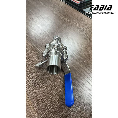 شیر توپی سه تکه مقاوم در برابر دمای بالا با پورت تخلیه و دسته اهرمی برای تخلیه رگ‌های واکنش